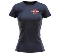 England Rose Womens T Shirt St Georges Day Cross Rugby Tee, XL, Navy