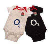 England Rugby Baby kit Body Suit Baby Vest 2 Pack Home & Away (9-12 Months) White