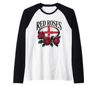 England Rugby English Flag Rugby England Women The Red Roses Raglan Baseball Tee