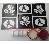 England Rugby glitter tattoo set incl. 30 stencils + glitter + glue 6 Nations English Internationals