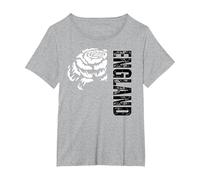 England Rugby Rose T-Shirt, Women's Plus, Heather Grey, 1X