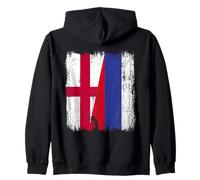 England Russia Half Flag English Russian Jersey Zip Hoodie