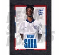 England Saka 24/25 Home Headshot Poster A3 Framed