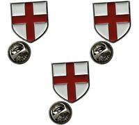 England Shield Pin Badge Metal Enamel Lapel Badge (3 Pack)