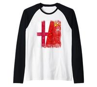 England Soviet Union Flag English USSR Heritage Raglan Baseball Tee
