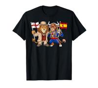 England Spain Flag English UK Spanish Roots British Spanish T-Shirt
