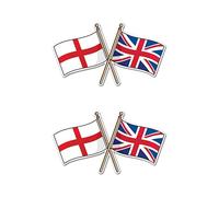 England St George and Union Jack Crossed Flags Style Vinyl Car Sticker Decal 2Packs