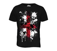 England St. George Cross Abstract Print Mens T-Shirt Top T Shirt Tee Top, Siz... Black