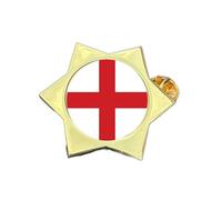 England St George Cross Gold Star Lapel Pin Badge