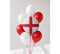 England St George Flag Foil Balloon, Red and White, 45cm, Self-Sealing with Hooks, for World Cup and Euro Football Party Decorations