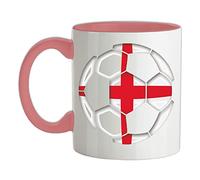 England St George Football - 11oz - Ceramic Two-Tone Mug for Coffee/Tea - BabyPink/White - One Size