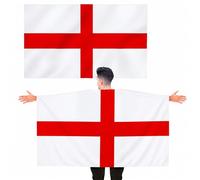 England St George’s Cross Flag 5ft x 3ft with Sleeve - Large Polyester English Flag Banner for FIFA World Cup Football, Rugby Supporters and Indoor Outdoor Home & Garden Display