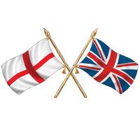 England St George/Union Jack Crossed Flags (medium 144mm x 286mm) Sticker
