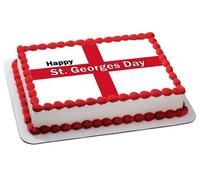 ENGLAND ST GEORGES DAY ENGLISH FLAG A4 PREMIUM Edible ICING Cake Topper UK D2