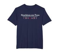 England - Stockton-on-Tees T-Shirt, Men's Big and Tall, Navy Blue, 5X Tall