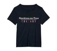 England - Stockton-on-Tees T-Shirt, Women's Plus, Black, 1X