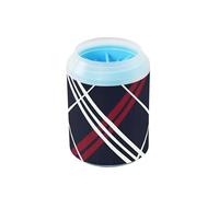 England Style Retro Red and Black Plaid Portable Paw Washer Soft Silicone Bristles Feet Cleaning Machine for Small Medium Large Breed Dogs, Cats