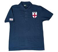 England Supporters Polo Shirt - Affordable Football Fan Shirt - St. George’s Cross Badge - Casual Game Day Polo for Men - Red, White & Navy (UK, Alpha, 6XL, Regular, Regular, Navy)