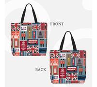 England Symbols Basic Models Tote Bag With Zipper With Inner Pockets,Laptop Work Tote Bag For Sport,Travel