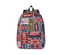 England Symbols Canvas Backpack Travel Laptop Bag, Anti-Water And Ergonomic Straps For Business Work For College, Black, S