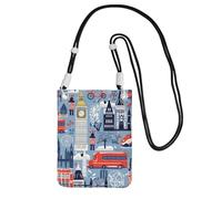 England Symbols Crossbody Phone Bag for Women, Small Shoulder Purse with Adjustable Strap, Waterproof Fabric Cell Phone Pouch for Travel & Daily Use