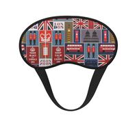 England Symbols Print Blackout Sleep Mask - Side Sleeper Eye Cover, Soft Comfort, Perfect for Travel, Meditation