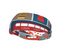 England Symbols Print Comfortable Sports Sweatband For Men Women Stretchy Breathable For Running Yoga