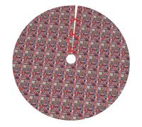 England Symbols Print Festive Xmas Tree Skirt Christmas Mat Decor For Home Office And Party Supplies