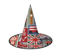 England Symbols print Halloween hat, set of 1, fit for family themed parties, yard decorations, carnival parties