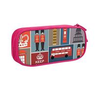 England Symbols Print Pencil Case Pencase Pencil Bag Pouch Box Portable Pen Bag for Office School