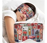 England Symbols Print Sleep Mask,Coverage Eye Mask,Soft Breathable Blindfold for Travel Nap Work