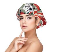 England Symbols Print Sleeping caps for Women to Protect Hair, Comfortable Nightcap for Curly and Long Hair Black, Black, One size