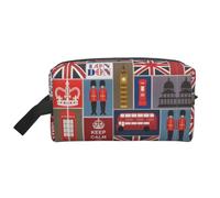 England Symbols Print Storage Bag – Large Travel Cosmetic Makeup Bags, Portable Pouch Organizer for Toiletries, Accessories