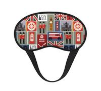 England Symbols Print Unisex Blackout Sleep Mask Comfortable Eye Mask for Travel Meditation Sleep Travel