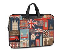 England Symbols Printed Leather Shoulder Messenger Bag Briefcase for Men Women Travel Business Office Hangbag Laptop Pack Crossbody