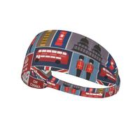 England Symbols Printing Double-Sided,Unisex Elastic Sports Headband,Ideal As A Gift For Sports-Loving Friends,Family