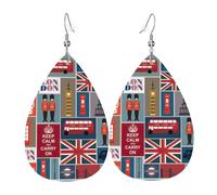 England Symbols Women'S Drop-Shaped Leather Earrings Are Suitable For Parties, Holiday Parties And Gifts.