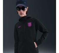 England Tech Windrunner Women's Nike Football Fleece Full-Zip Hoodie - Black - Cotton/Polyester XS (UK 4-6)