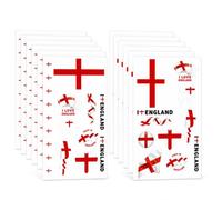 England Temporary Tattoos, 12 Sheets St George Cross Face Stickers | England Temporary Tattoos for Football Matches Festivals Fan Events and Parties