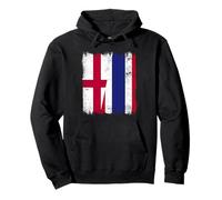 England Thailand Half Flag English Thai Roots Pullover Hoodie