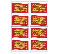 England Three Lions Flag Rectangular Matt Paper Stickers A4 Sheet of 8 (Each Sticker is 99mm x 68mm) (Flapping)