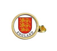 England Three Lions Gold Plated Domed Lapel Pin Badge in Bag