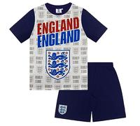 England Three Lions Official Gift Boys Short Pyjamas White Text 6-7 Years