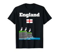 England Travel Souvenir Puffin Lover Trip English Flag T-Shirt