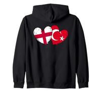 England Turkey Heart Flag Türkiye English Turkish Friendship Zip Hoodie