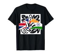 England UK Britain India Indian Mixed DNA Flag T-Shirt