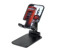 England UK Retro London Telephone Cell Phone Stand for Desk Angle Height Adjustable Cell Phone Holder Folding Desktop Phone Stand Portable Cellphone Cradle Desktop Dock Compatible with All Phones