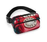 England UK Retro London Telephone Fanny Pack for Women Men Waist Bag Belt Bag Adjustable Casual Bag for Travel Sports Hiking, white, 7.9x5.1inches