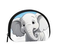 England UK Retro London Telephone Mini Coin Purse Pouch Change Holder, Shell Shape Zip Around Wallet,Credit Card Holder for Women, White Elephant, One Size, Classic