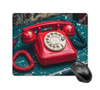 England UK Retro London Telephone Mouse Pad with Stitched Edge, Premium Mousepad Washable Cloth, Non-SlipRubber Mouse Mat Perfect Design for Gaming, Laptop, Office Work